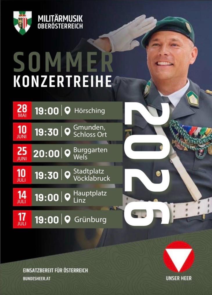 Sommerkonzertreihe der Militärmusik OÖ